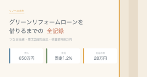 グリーンリフォームローンを借りるまでの全記録・借入650万円・固定1.2%・利息の差28万円